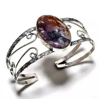 Тиффани Камень Драгоценный камень 925 Посеребренный браслет ручной работы Ювелирные изделия-манжеты