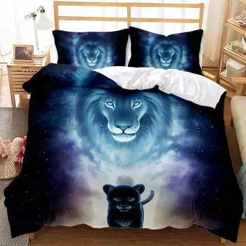 Tiger Animal Pattern Design Digital Printing Three-Piece Bedding Set 135 * 200 (two-piece set) 90g