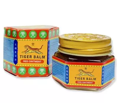 Tiger Balm Красный тигровый бальзам разогревающий обезболивающий при ушибах, растяжениях, болях в суставах и мышцах, при простуде, 21мл