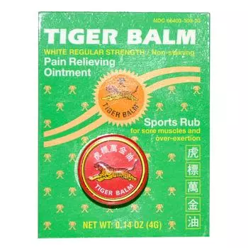 Tiger Balm Мазь для снятия боли, белая, обычная концентрация 0,14 унции