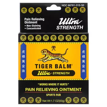 Tiger Balm, мазь для снятия боли, повышенной силы, 1,7 унции (50 г)