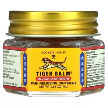 Tiger Balm, мазь для снятия боли, супермощная, 0,63 унции (18 г)