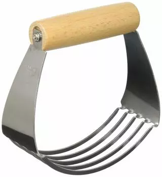 Tiger Crown Blender Silver Natural Wood 115 x 45 x 122 mm Pie Blender Stainless Steel Wooden Handle 5 Blades 3414