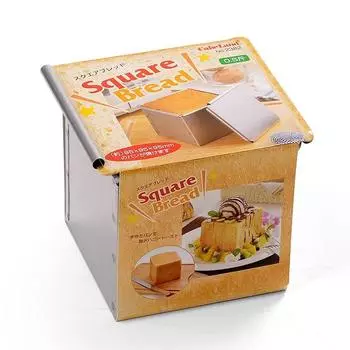Tiger Crown Bread Mold Silver 95 x 95 x 95 mm Square Bread Mold loaf Steel Aluminum Plated Sliding Lid 2382 0.5