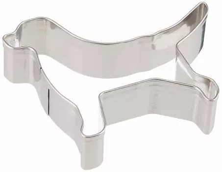 Форма для печенья «Корона тигра», серебристая, 68 x 50 x 21 мм, форма для резки «Собака, лабрадор», нержавеющая сталь, 1990 г., 18-8, 18-8 серебряный