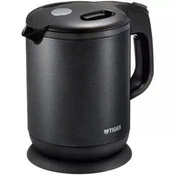 TIGER electric kettle, water boiler, stainless steel, 0.8L, prevents hot water from tipping over, prevents dry cooking, steam-free, pearl black PCH-G0