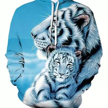 Мужской свитер с круглым воротом Tiger element, осенний новый бархат - увеличенный код - курсор, модные, повседневные и удобные детские толстовки с капюшоном L