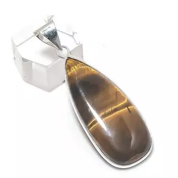 Tiger Eye Gemstone Handmade 925 Sterling Silver Jewelry Pendant 2.01 q9C62