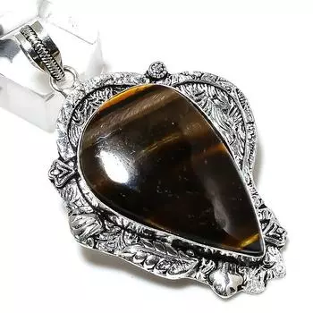 Tiger Eye Gemstone Handmade 925 Sterling Silver Gift Jewelry Pendant 2.48 r7W97