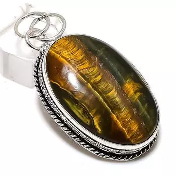 Tiger Eye Gemstone Handmade 925 Sterling Silver Jewelry Gift Pendant 2.21 U1F86