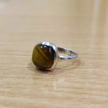 Кольцо с драгоценным камнем тигровый глаз, кольцо ручной работы, составное кольцо, подарок для нее, кольцо из цельного серебра 925 пробы, серебряные украшения 6