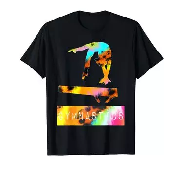 Тигр Гимнастический Забавный Животный Принт Гимнастическое Бревно Футболка чёрный