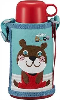 TIGER MBR-C06GGA Tiger Water Bottle, 20.6 fl oz (600 ml), Direct Drinking Cup, 2-Way Stainless Steel Bottle with Pouch, Sahara Korobkuru Annie