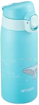 TIGER MCT-A035A Бутылка для воды Tiger, 11,8 жидких унций (350 мл), Кружка Kameichido, бутылка из нержавеющей стали, открывающаяся одним нажатием, легкая, китовая