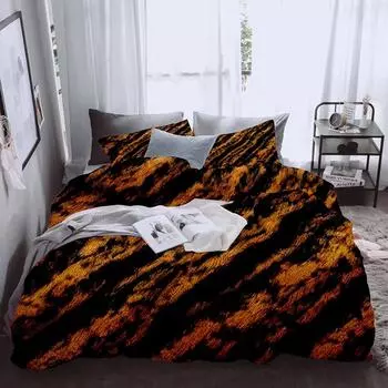 Tiger Pattern Print Duvet Cover Set UK Single Double Queen US Twin Full King Size Among Bed Linen Set US Twin(172x218cm)