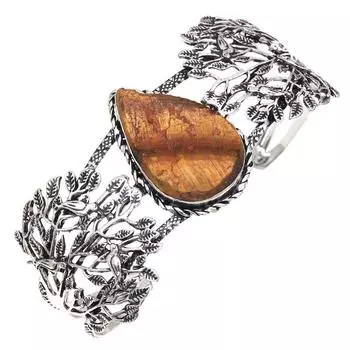 Tiger s Eye Drusy Gemstone Handmade Silver Jewelry Cuff Bracelets 7 Adjustable