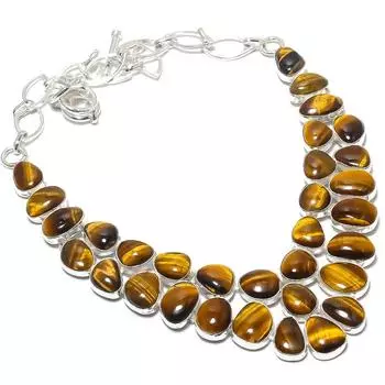 Tiger S Eye Gemstone Handmade 925 Silver Jewelry Necklace 18 JCN484-87