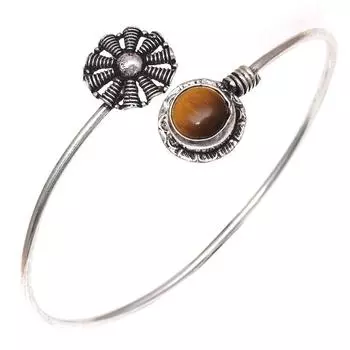 Tiger s Eye Gemstone Handmade Silver Jewelry Cuff Bracelets 7 Adjustable