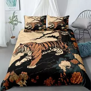 Tiger Shark Duvet Cover Set UK Single Double Queen US Twin Full King Size Bed Linen Set 140x210cm