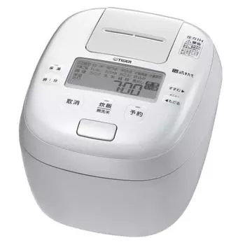 Tiger Thermos (TIGER) Rice Cooker 5.5 Cups Pressure IH Type Earthen Pot Heat Storage Coated Pot Pure White JPI-Y100WY