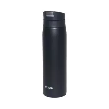 Tiger Thermos Water Bottle 500ml Hot Water OK One Push Stainless Bottle Easy to Use with One Hand Mug Thermal Insulation Black [WEB Exclusive] (TIGER)