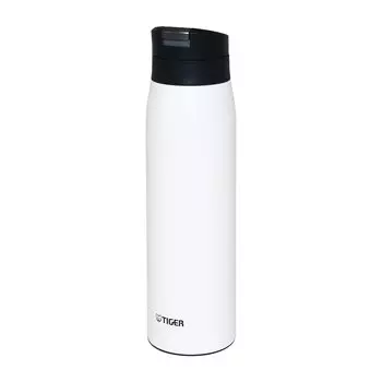 Tiger Thermos Water Bottle 600ml Hot Water OK One Push Stainless Bottle Easy to Use with One Hand Mug Thermal Insulation White [WEB Exclusive] (TIGER)