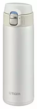 Tiger Thermos Water Bottle, TIGER Mug Bottle, 16.9 fl oz (480 ml), Sahara One Touch, Lightweight, MMJ-A482WJ, White