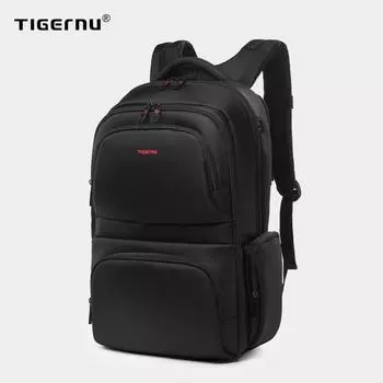 Tigernu Anti theft 15,6 Водонепроницаемые нейлоновые мужские рюкзаки Женский рюкзак Школьный ранец на 15 лет 31cm*15cm*46cm чёрный