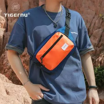 Tigernu, пожизненная гарантия, нагрудная сумка для мужчин, 7,9-дюймовая сумка для iPad, легкая сумка через плечо, водонепроницаемая сумка через плечо, мини-сумка на слинге, сумка чёрный