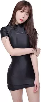 Tight Gymnastics Race Smooth Smooth Yoga Exercise Fitness Quality M Black [LEOHEX] Dress, One-Piece Dress, Women s, Eye-catching Bodycon, Cosplay,