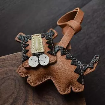 Тигр/дизайнер, оригинальная, ручная работа, овчина, сумка для ключей от машины, подвеска, персонализированный нишевый подарок, мужской и женский брелок