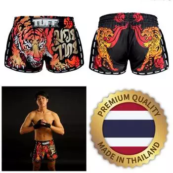 Тигр Муай Тай Туф ММА Кикбоксинг Боксерские шорты Ретро Винтаж Брюки с принтом 3D Микрофибра Эластичная борьба Боевые искусства Тренировки Фитнес Тренировки в тренажерном зале