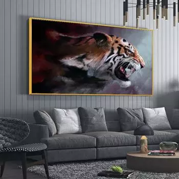 Тигр украшение гостиной картина маслом настенный постер животное искусство цифровая живопись печать на холсте 21cm30cm NoFrame