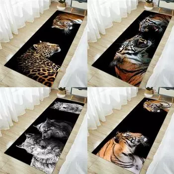 Тигр, волк, леопардовый ковер для спальни, противоскользящий ковер для ванной, напольный коврик, коврик для гостиной, кухонный ковер, прикроватный коврик, украшение дома 40x120cm