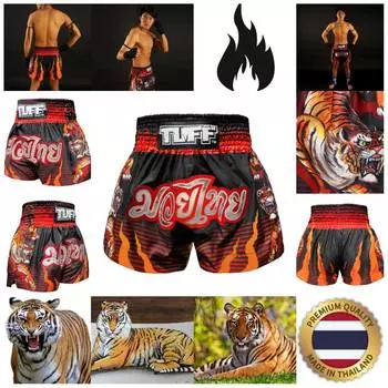 Тигровое пламя, огонь, ММА, кикбоксинг, боксерские шорты, ретро, винтажные брюки, принт, 3D микрофибра, эластичный бой, тренировки по боевым искусствам, фитнес, тренировки в тренажерном зале