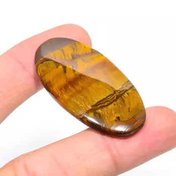 Тигровый глаз 2,5x4,8 мм Натуральный кабошон Превосходный рассыпной 61,05 карата. f9j44 жёлтый