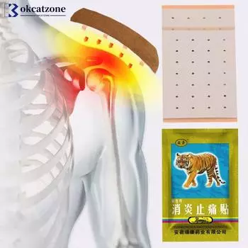 Тигровый травяной обезболивающий пластырь Мышца Шея Спина Нога Рука Плечо Талия Поясничная кость Боль Боли Облегчение боли Кровообращение Горячий Теплый