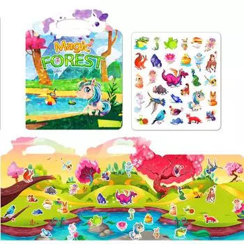 Тихая книга для раннего образования «сделай сам», «Волшебные джунгли», семейная книга для родителей и детей, интересные развивающие игрушки, желейная книга-наклейка