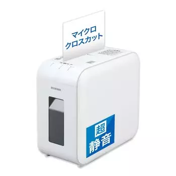 [Тихий тип] Iris Ohyama Тихий уничтожитель бумаг для домашнего использования 4 измельченных листа с микропоперечной резкой Пылесборник 7.5LA4/100 листов Белый P4HS75M-W белый