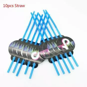 Tik Tok Birthday Party Supplies Tableware Decor Plates Cups Tablecloth Banner Straw-10pcs
