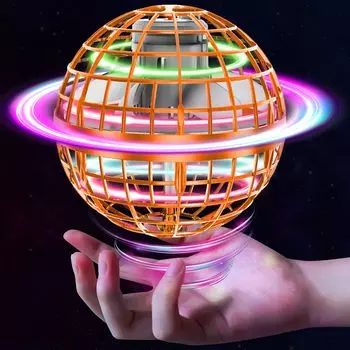 Tikduck Flying Ball Gyro Flying Light Ball Toy Парящий Бумеранг Spinner Вращение с RGB подсветкой USB перезаряжаемый мини-дрон для детей и взрослых Популярный оранжевый