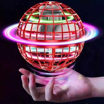 Tikduck Flying Ball Gyro Flying Light Ball Toy Парящий Бумеранг Spinner Вращение с RGB подсветкой USB перезаряжаемый мини-дрон для детей и взрослых Популярный красный