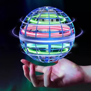 Tikduck Flying Ball Gyro Flying Light Ball Toy Hovering Boomerang Spinner 360° Rotation with RGB Lighting USB Rechargeable OutdoorIndoor Mini Drone for