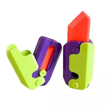 TikTok 3D печать гравитационный прыжок маленький нож для редиса мини-модель студенческий приз кулон декомпрессионная игрушка в подарок милый реквизит. _Другой Purple Green