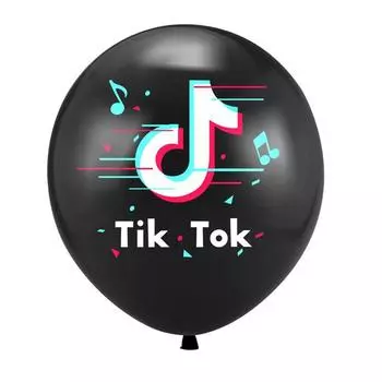 Tiktok Theme Latex Balloon Adults Kids Birthday Party Decor Supplies White Black
