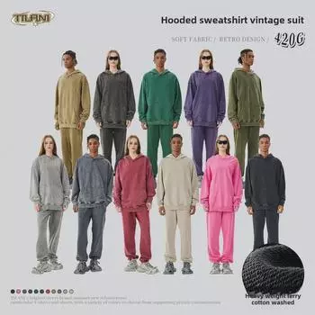 TILANI Unisex 420g Batik Hoodie and Sweatpants Set L