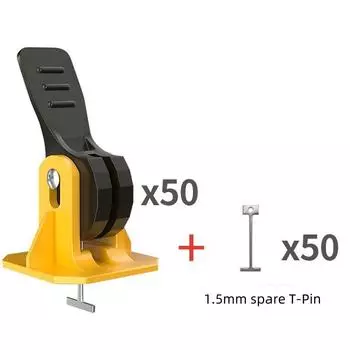 Комплект для выравнивания плитки, многоразовые 50 инструментов для выравнивания плитки и сменный стальной Т-образный штифт, регулируемый набор для выравнивания плиточного пола 8-13 мм