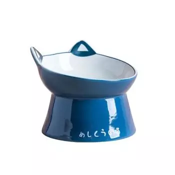 Tilted Elevated Anti Vomiting Pet Feeder Bowl Pet Supplies Cat Food Bowl Water Feeder Container Meow-head bowl