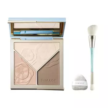 TIMAGE Бронзер Хайлайтер Растушевка Матовый Хайлайтер Пудра Хайлайтер Тени для носа Растушевка Создавайте 3D контуры с помощью палитры 3-в-1 из трех цветов