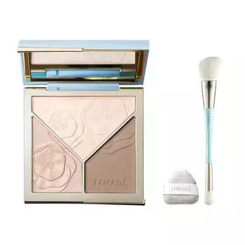 TIMAGE Бронзер Хайлайтер Растушевка Матовый Хайлайтер Пудра Хайлайтер Тени для носа Растушевка Создавайте 3D контуры с помощью палитры 3-в-1 из трех цветов
